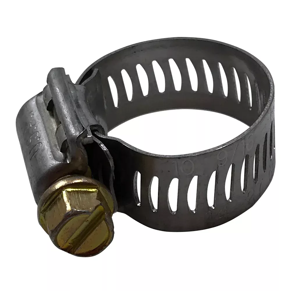 SAE #10 Stainless Steel Worm Gear Hose Clamp - 9/16" to 1-1/16" - 1/2" Band - 10 or 100 Pack - Made in USA