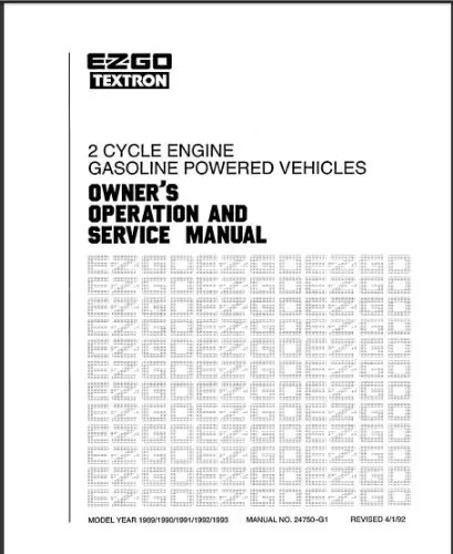 Service Manual, Gas, '89-'93, 2-cycle