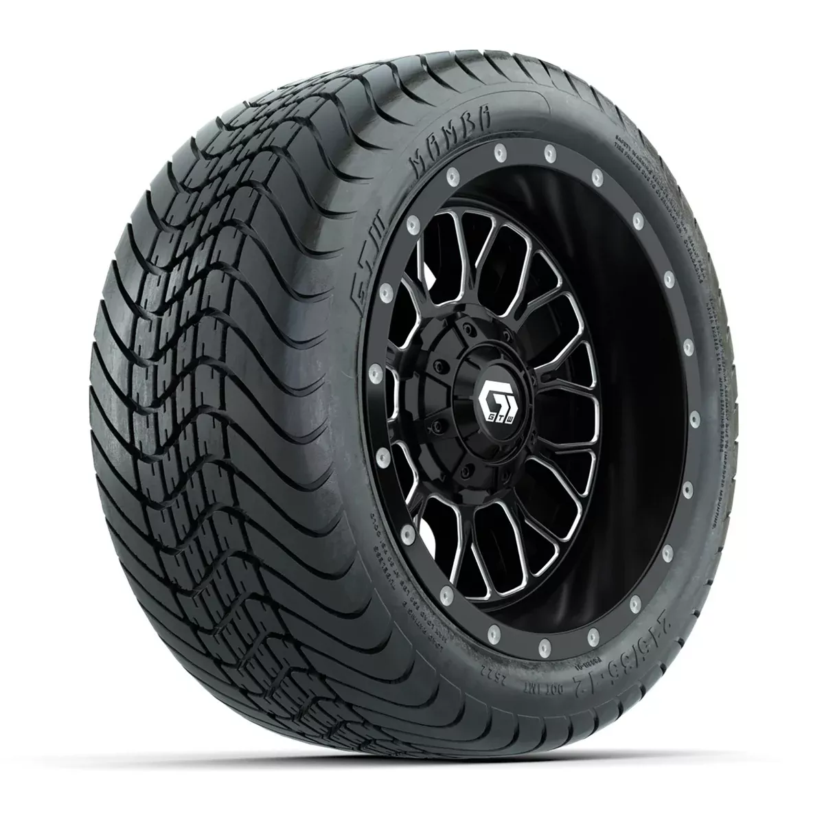 Set of (4) 12" GTW Helix Machined & Black Wheels with 215/35-12 Mamba Street Tires