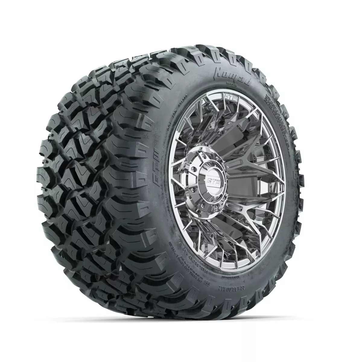 Set of (4) 12" GTW Stellar Chrome Wheels with 22x11-R12 Nomad All-Terrain Tires
