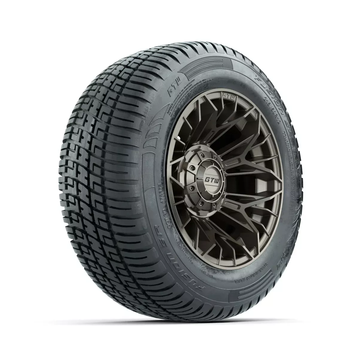 Set of (4) 12" GTW Stellar Matte Bronze Wheels with 215/50-R12 Fusion S/R Street Tires