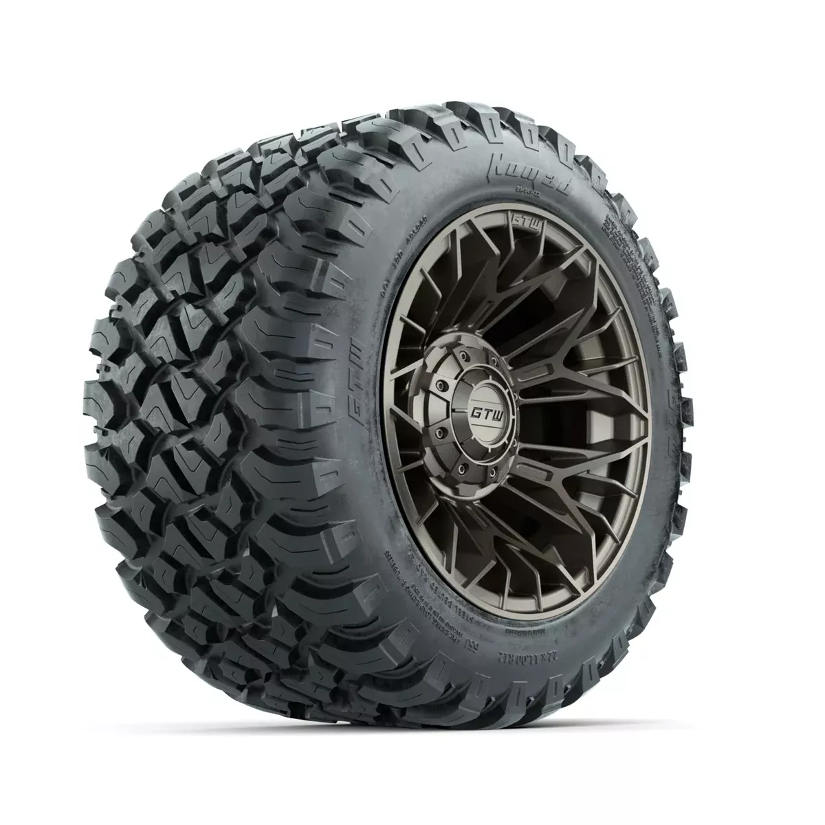 Set of (4) 12" GTW Stellar Matte Bronze Wheels with 22x11-R12 Nomad All-Terrain Tires
