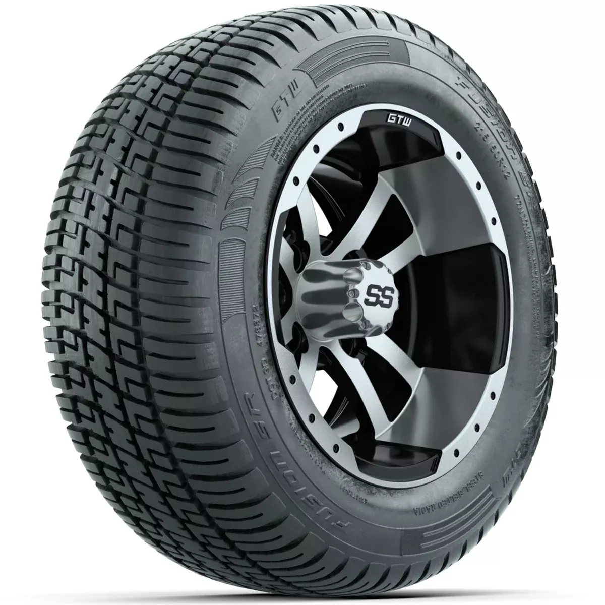 Set of (4) 12" GTW Storm Trooper Wheels with 215/50-R12 Fusion S/R Street Tires