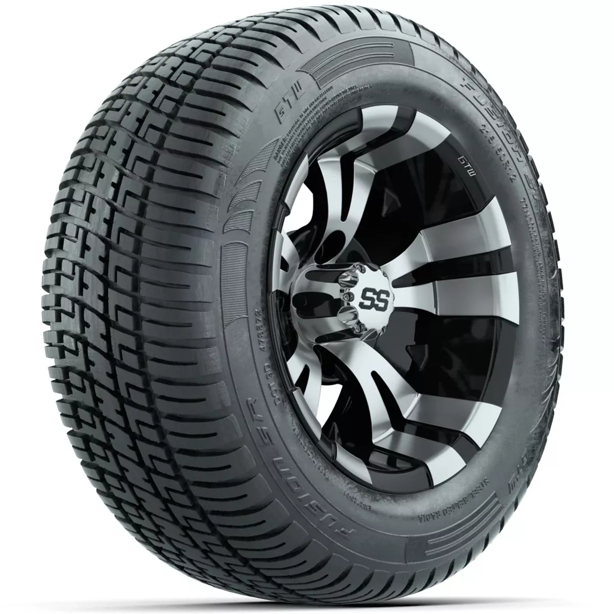 Set of (4) 12" GTW Vampire Wheels with 215/50-R12 Fusion S/R Street Tires