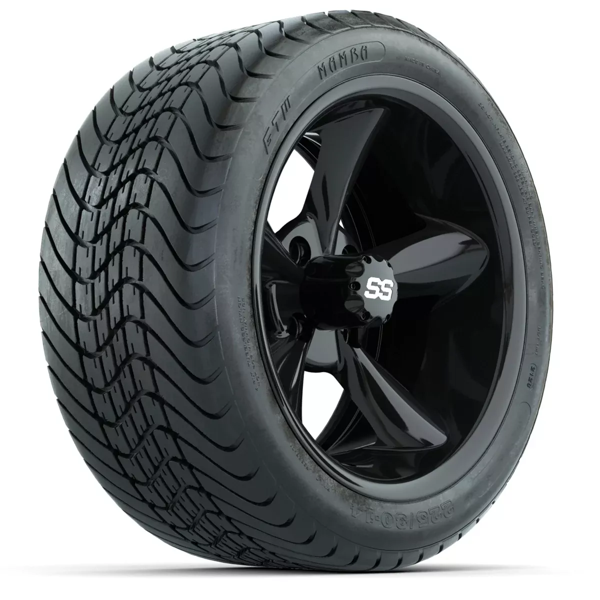 Set of (4) 14" GTW Godfather Wheels with 225/30-14 Mamba Street Tires