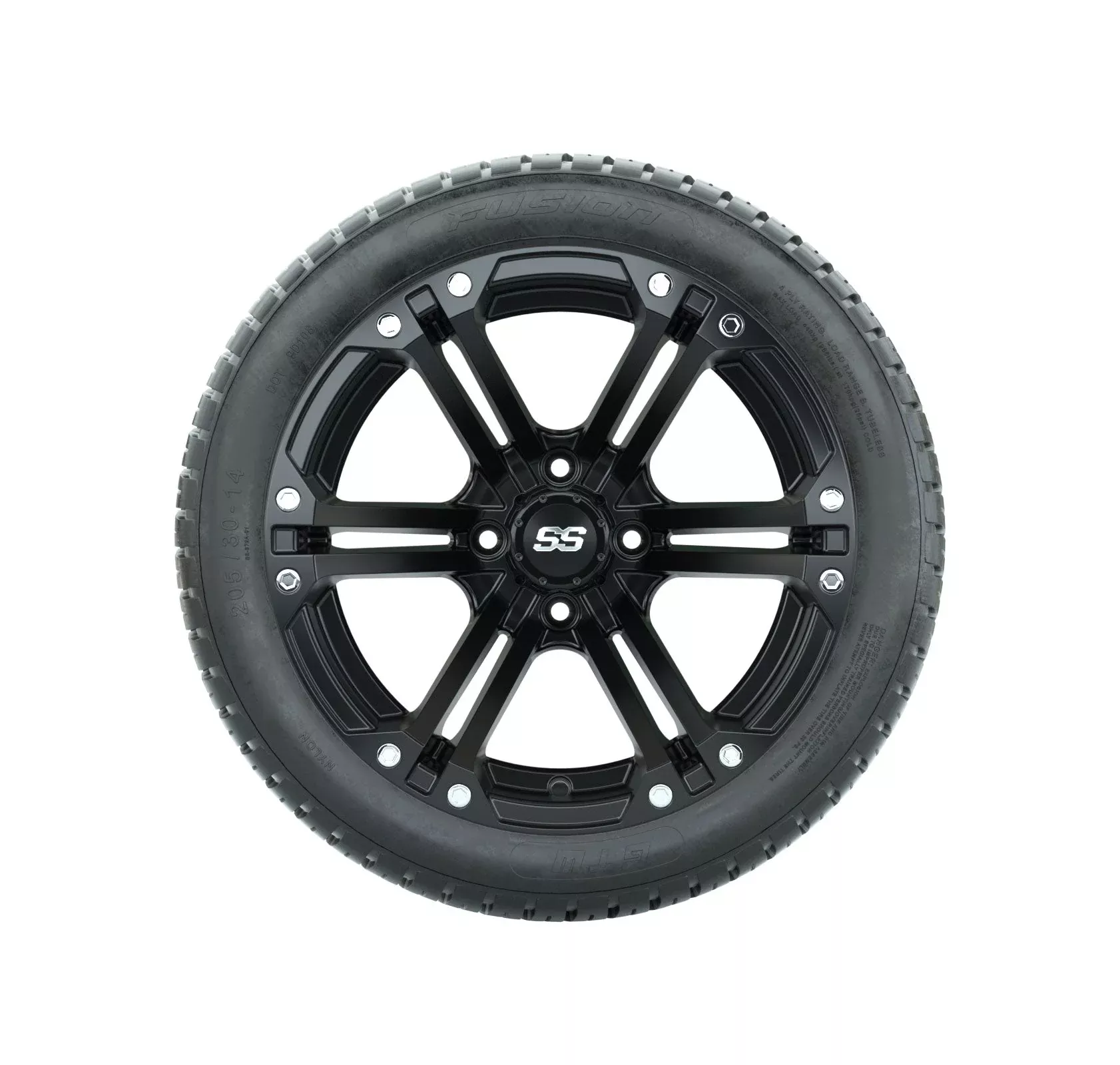 Set of (4) 14" GTW Matte Black Specter Wheels On Lo-Pro Tires