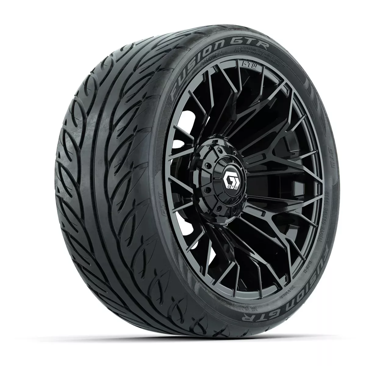 Set of (4) 14" GTW Stellar Black Wheels with 205/40-R14 Fusion GTR Street Tires