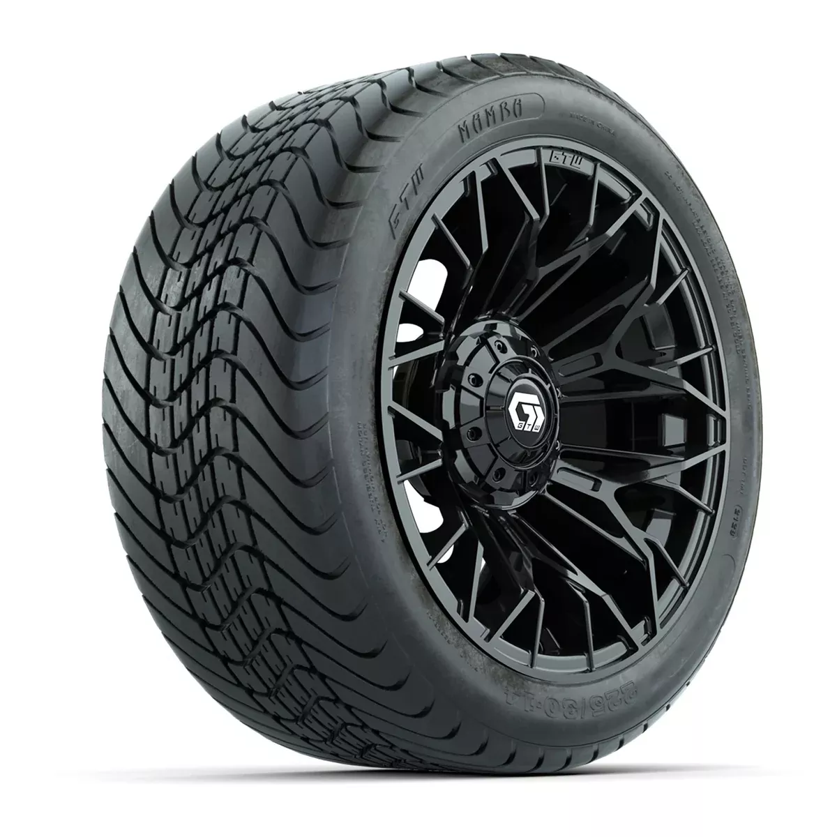 Set of (4) 14" GTW Stellar Black Wheels with 225/30-14 Mamba Street Tire