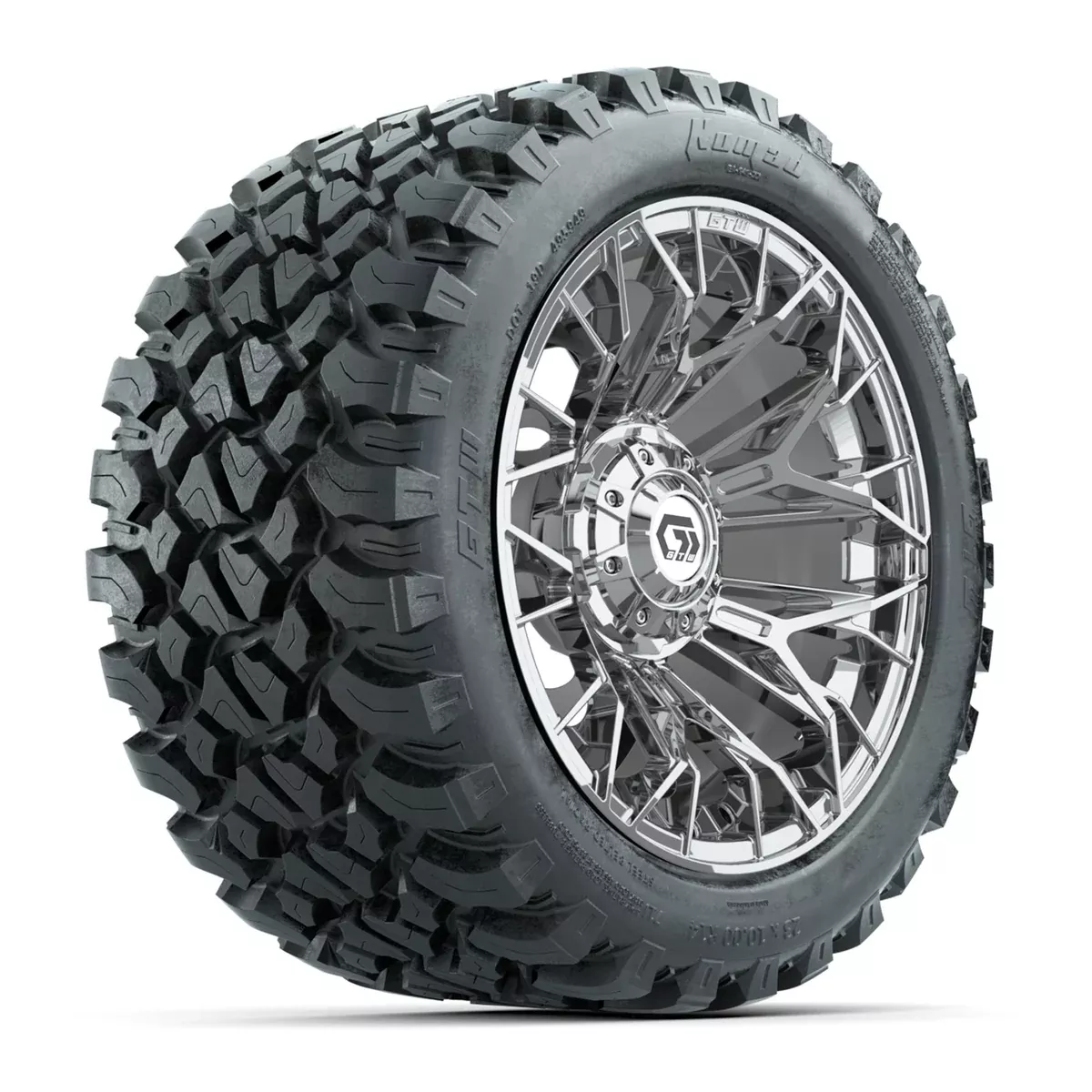 Set of (4) 14" GTW Stellar Chrome Wheels with 23x10-R14 Nomad All-Terrain Tires