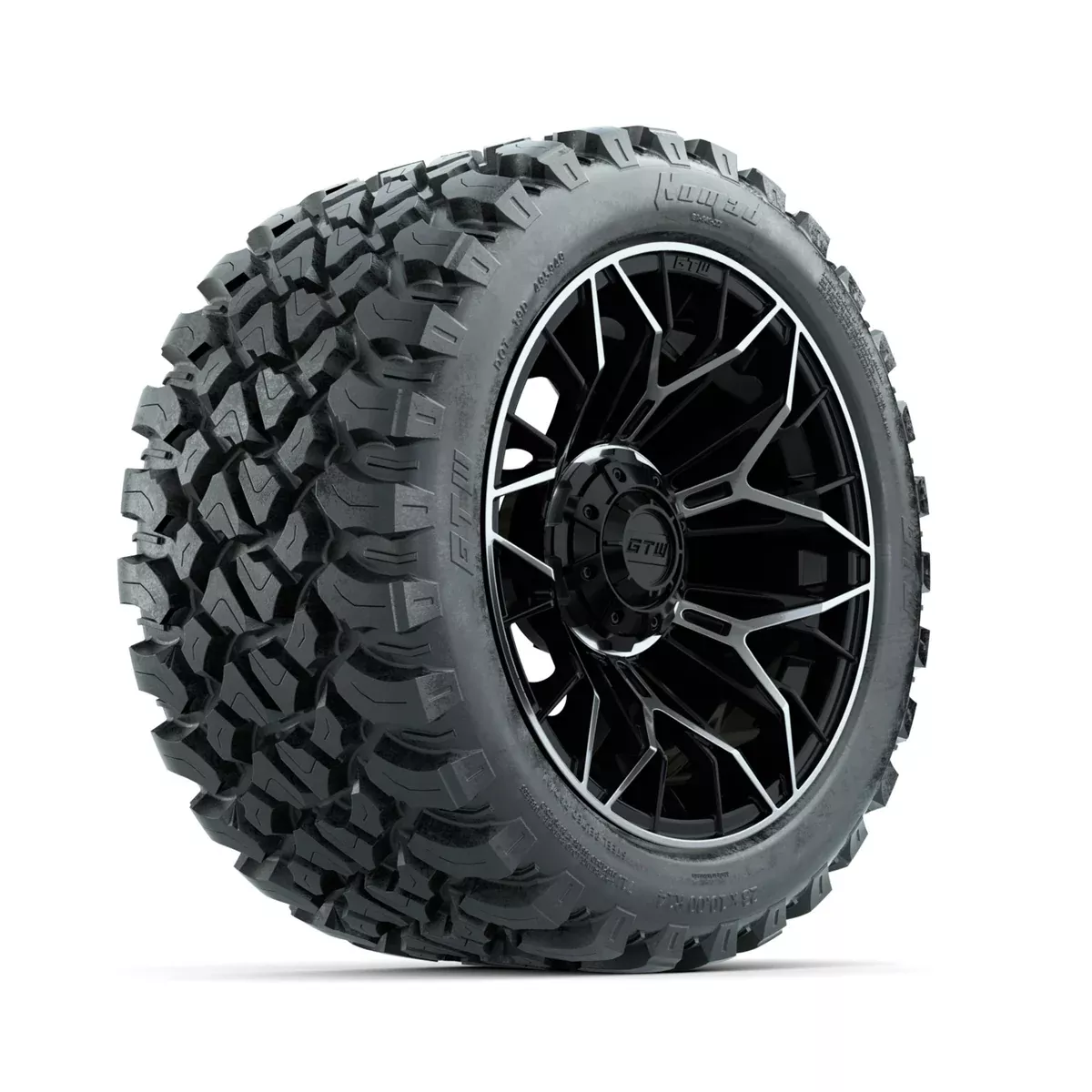 Set of (4) 14" GTW Stellar Machined & Black Wheels with 23x10-R14 Nomad All-Terrain Tires