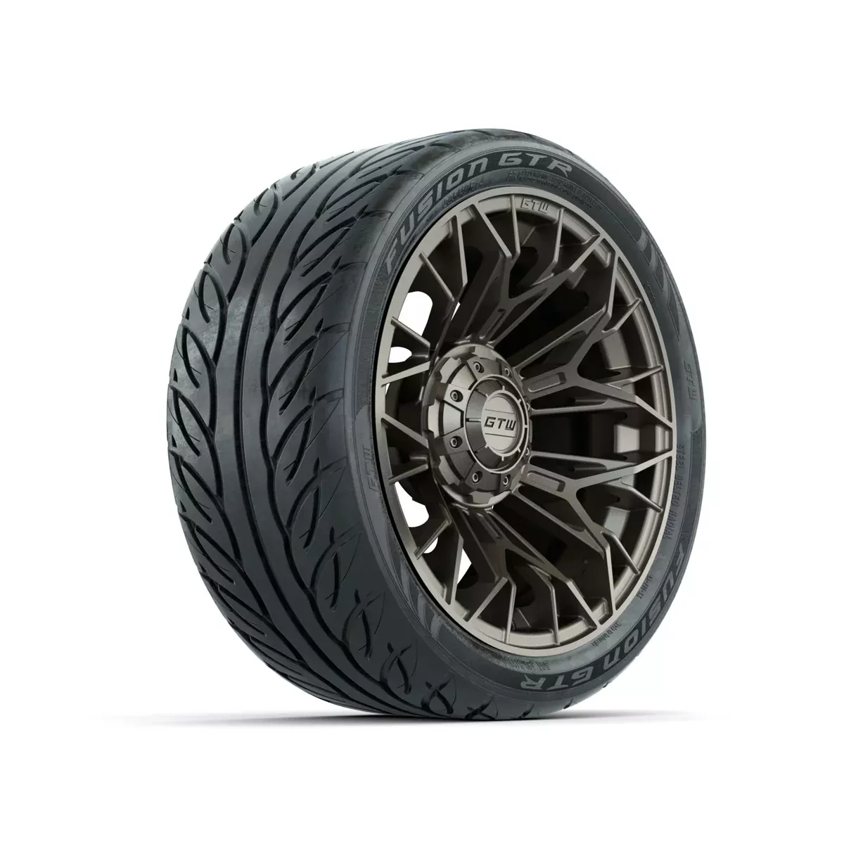 Set of (4) 14" GTW Stellar Matte Bronze Wheels with 205/40-R14 Fusion GTR Street Tires