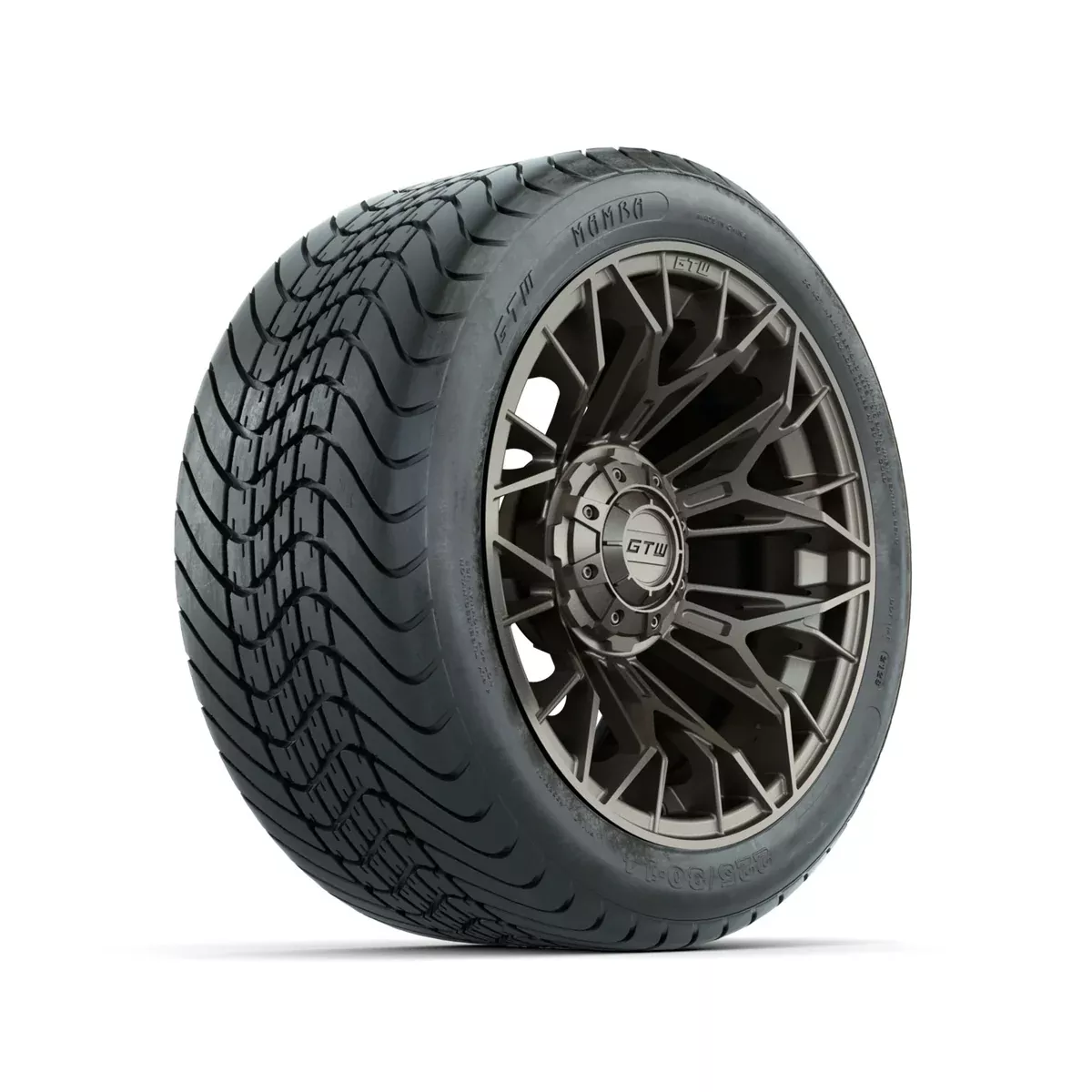 Set of (4) 14" GTW Stellar Matte Bronze Wheels with 225/30-14 Mamba Street Tire