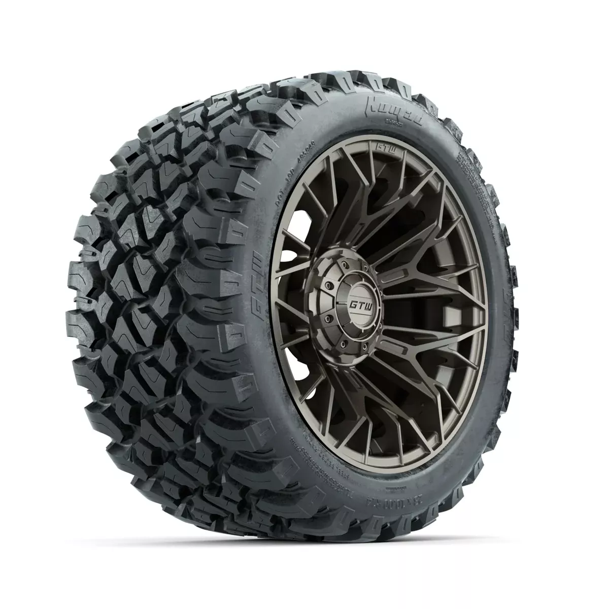 Set of (4) 14" GTW Stellar Matte Bronze Wheels with 23x10-R14 Nomad All-Terrain Tires