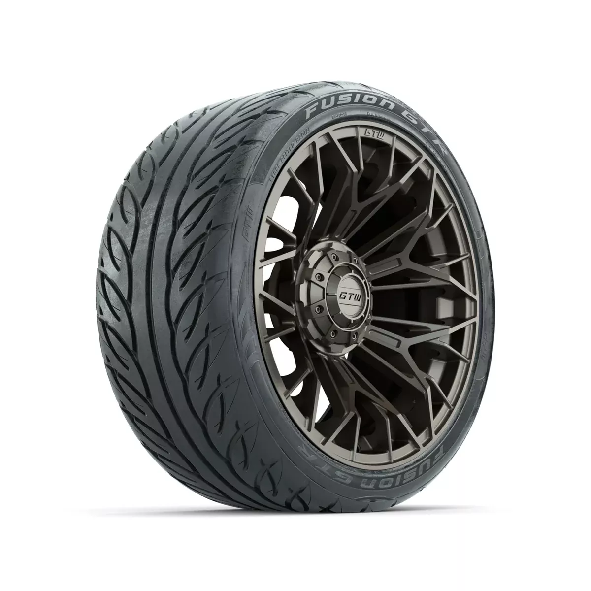 Set of (4) 15" GTW Stellar Matte Bronze Wheels with 215/40-R15 Fusion GTR Street Tires