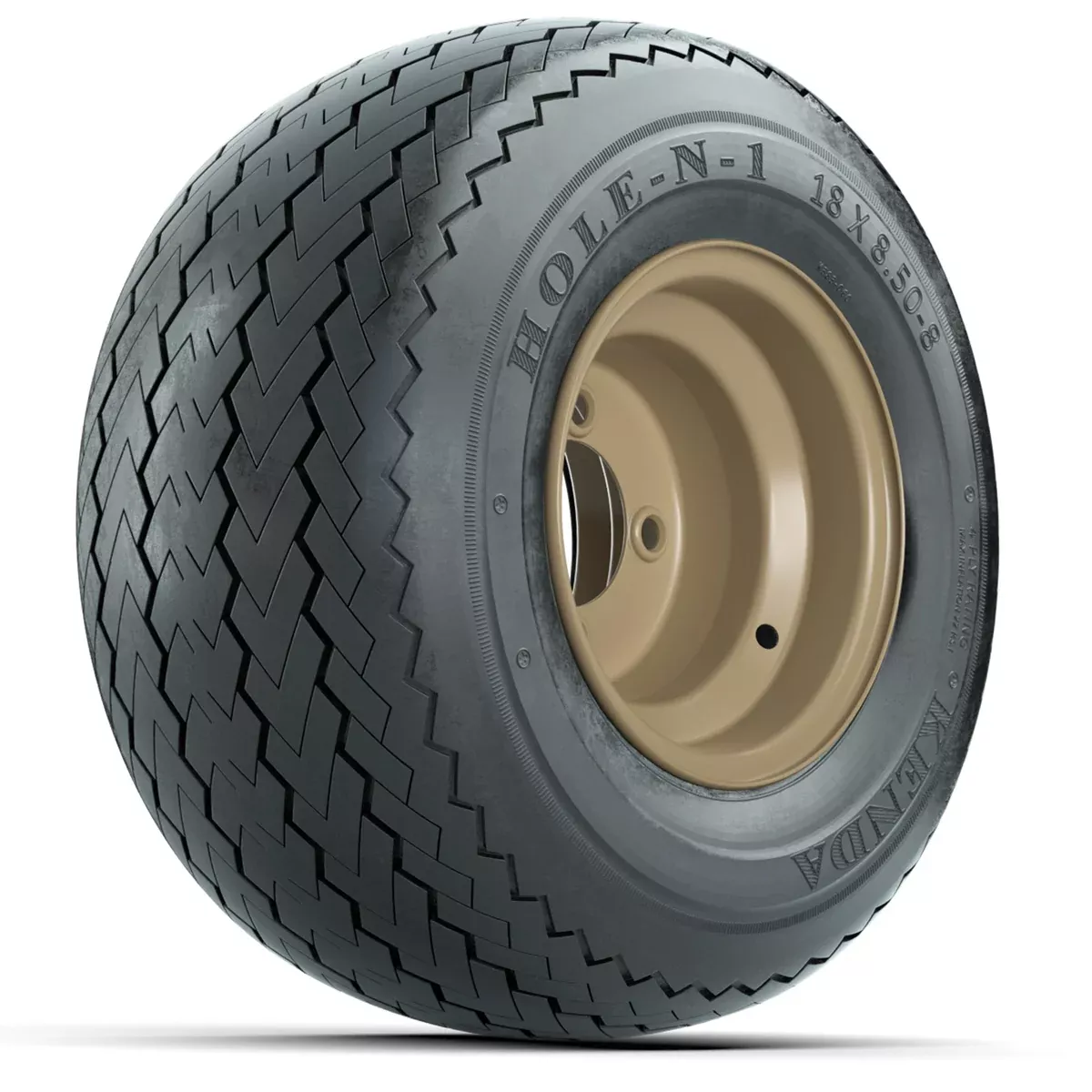 Set of (4) 8" Stone Steel Wheels with 18x8.5-8 Kenda Hole-N-1 Tires