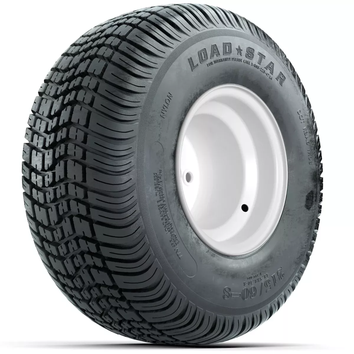Set of (4) 8" White Steel Wheels with 18" Kenda Load Star Tires