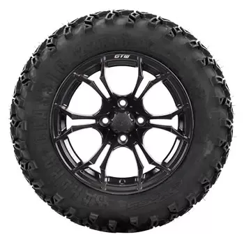 Set of 4 GTW Spyder Matte Black Wheels with Sahara Classic A-T Tires – 12 Inch