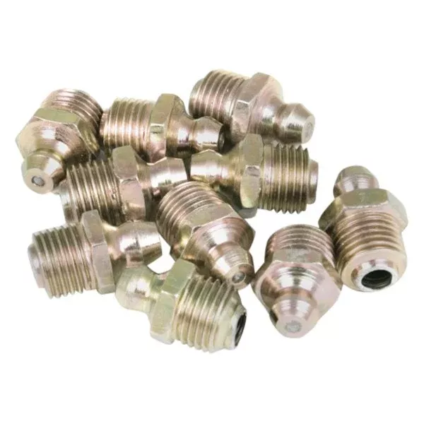 Short Straight Grease Fittings 10 MM x 1 Metric - 10 Pack