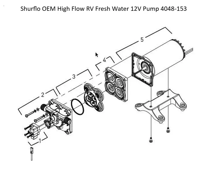 Shurflo OEM High Flow RV Fresh Water 12V Pump Head Kit 94-801-04