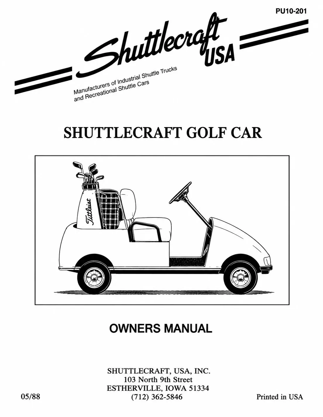 Shuttlecraft Owners Manual, 1988 gas