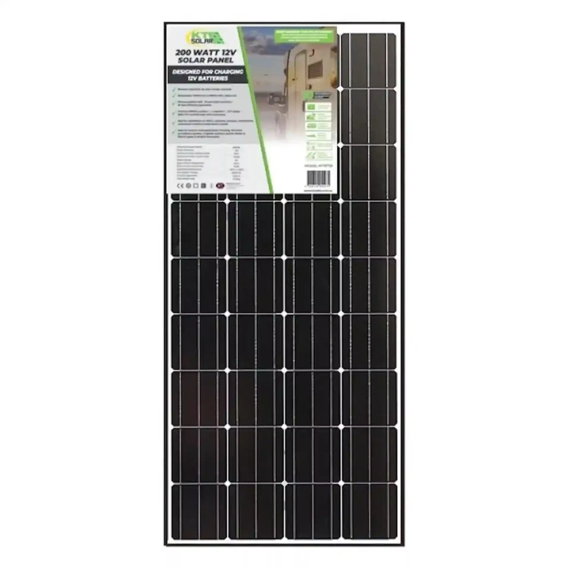Solar Panel 200W Mono - 1476mm x 670mm x 35mm