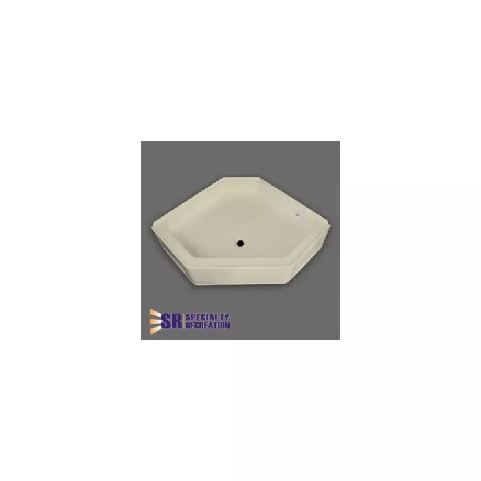 Specialty Recreation 34″ X 34″ Parchment Neo Angle Front Center Drain Shower Pan