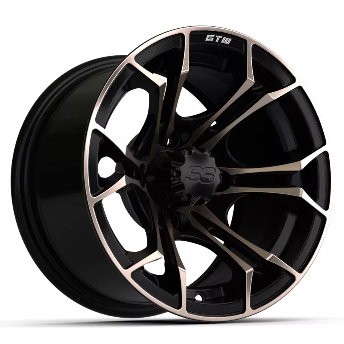 SPYDER WHEEL,12X7 MATTE BLK/BRONZE W/SS CAP