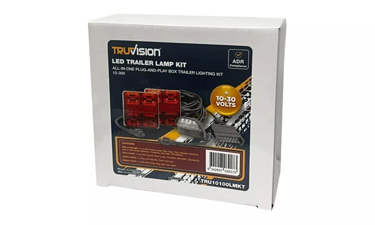 Square Trailer Lamp Complete Kit 10-30V