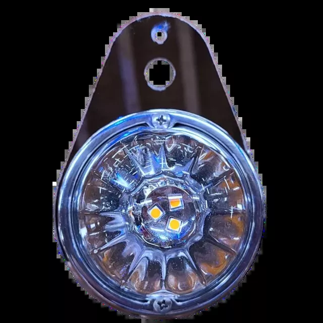 Stainless Steel Kenworth Teardrop Style Interior Dome Light Bracket with 1 Watermelon Light Hole