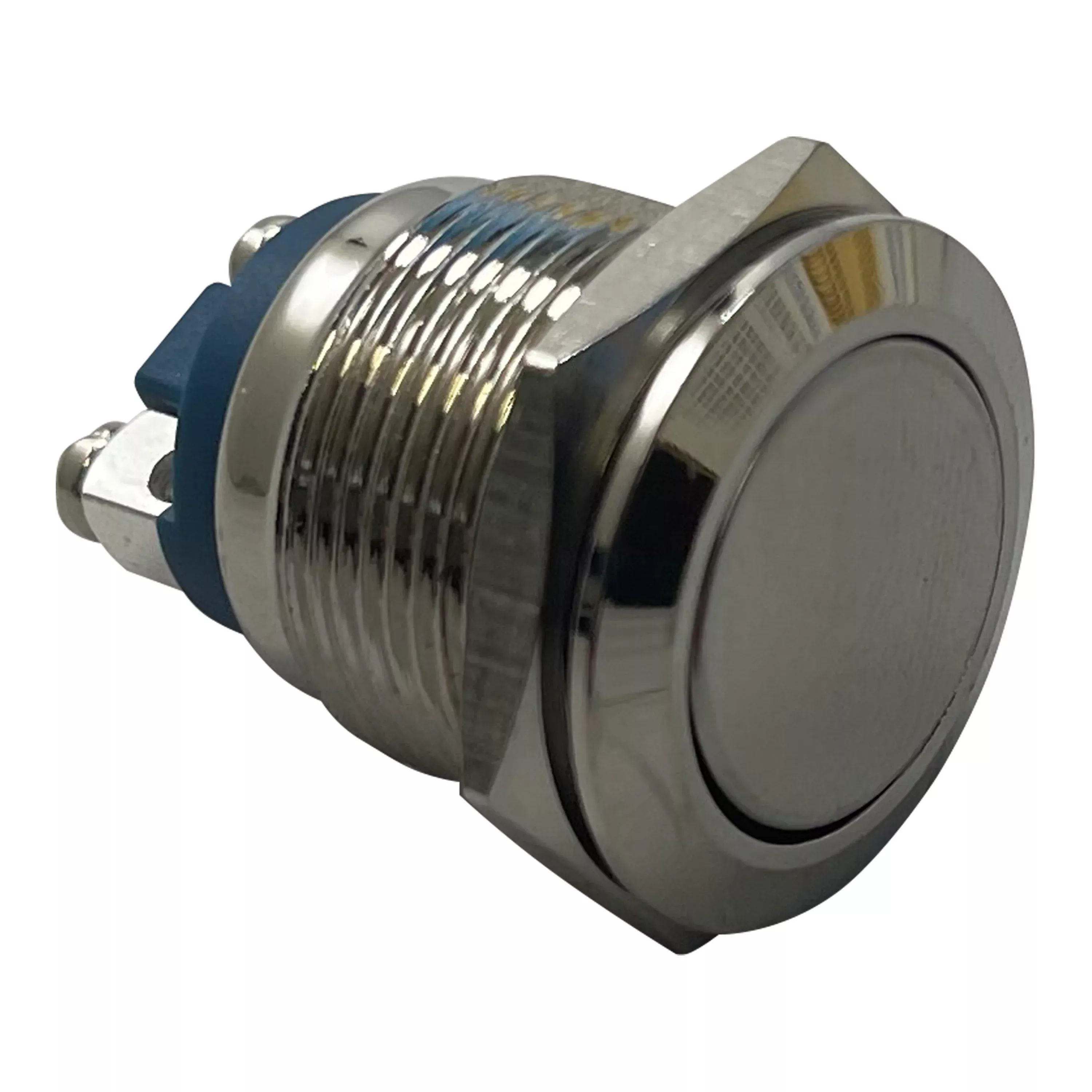 Stainless Steel Momentary Push-On Starter Switch - 12V, 19mm