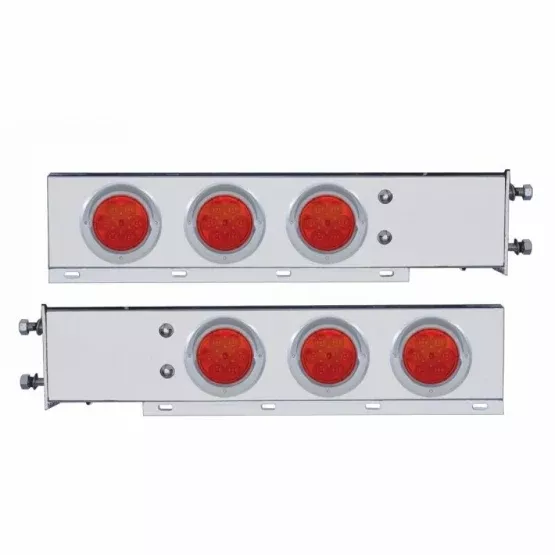 Stainless Steel Spring Loaded Light Bar with 6 X 4" 7 LED Lights (Pair)