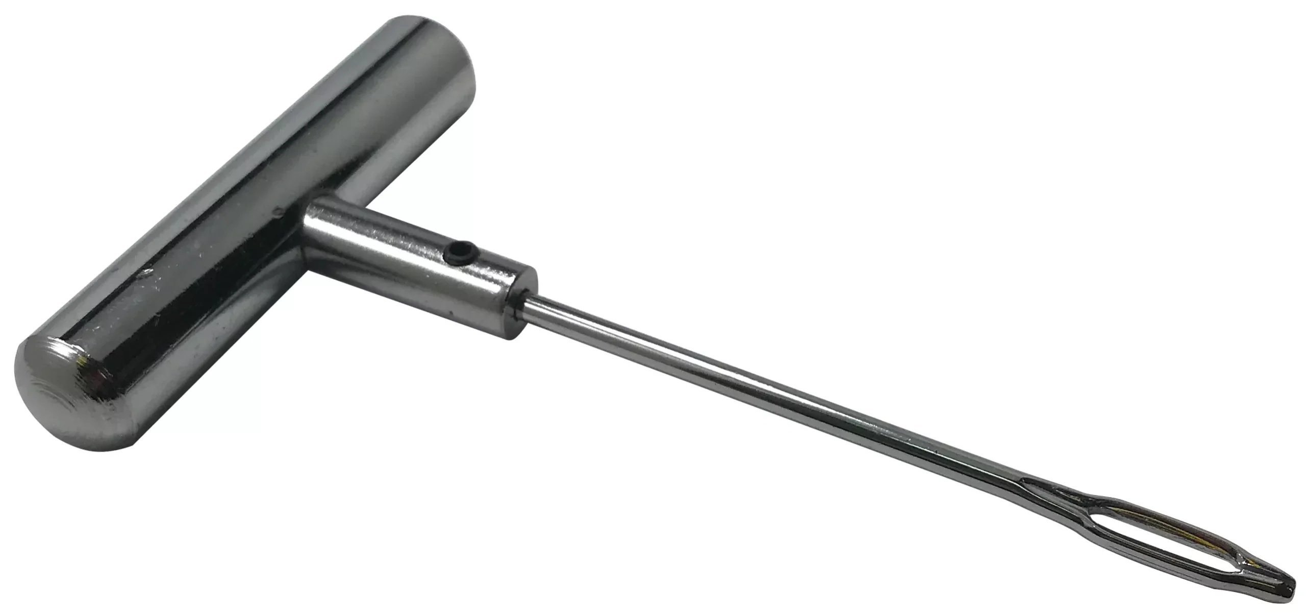 Steel T-Handle Tire Plug Repair Tool - Heavy Duty with Replaceable Split Eye Needle