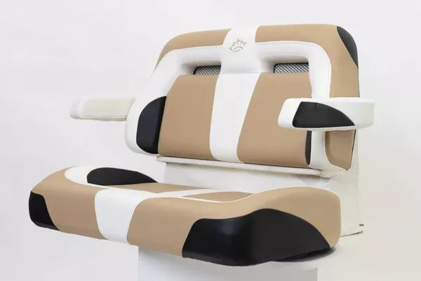 Suite Seats Sport Series - Golf Cart Seat Cushions - Tan & White & Black