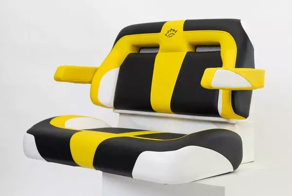 Suite Seats Sport Series - Golf Cart Seat Cushions - Yellow & Black & White