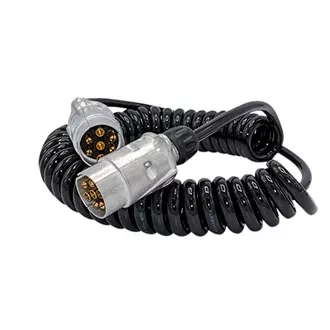 Suzi Coil 7 pin 5.6M Max Standard with Large Round Plugs x 2 and 1 Metre