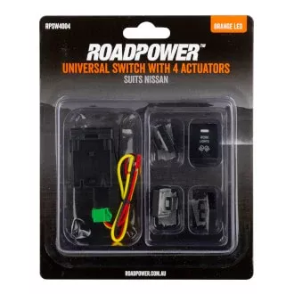 Switch Roadpower 4 Symbol Roadpower/Work Light/Aux Light/Beacon Suits Nissan Includes Harness 35 x 20mm Orange LED