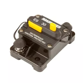 Thermal Circuit Breaker 12-48VDC 30A Surface Mount Manual Reset Ignition Protected IP67