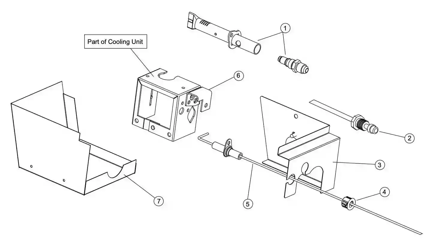 Thetford 3 way fridge N304M Electrode Spark Ignition Assembly