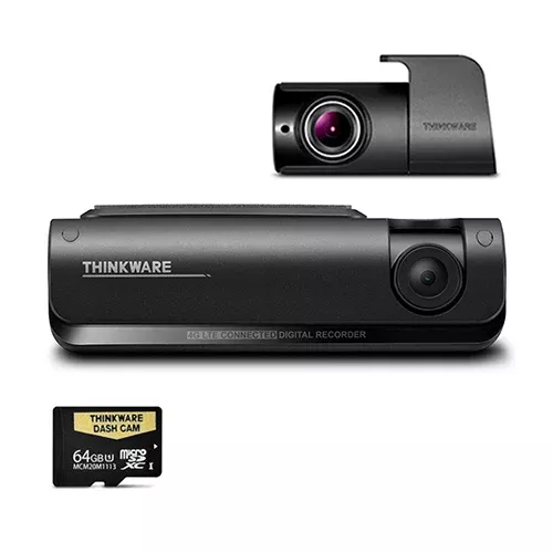 Thinkware 4G LTE Connected Ful l HD Dual Dash Camera Kit 64GB Connects To Smartphone