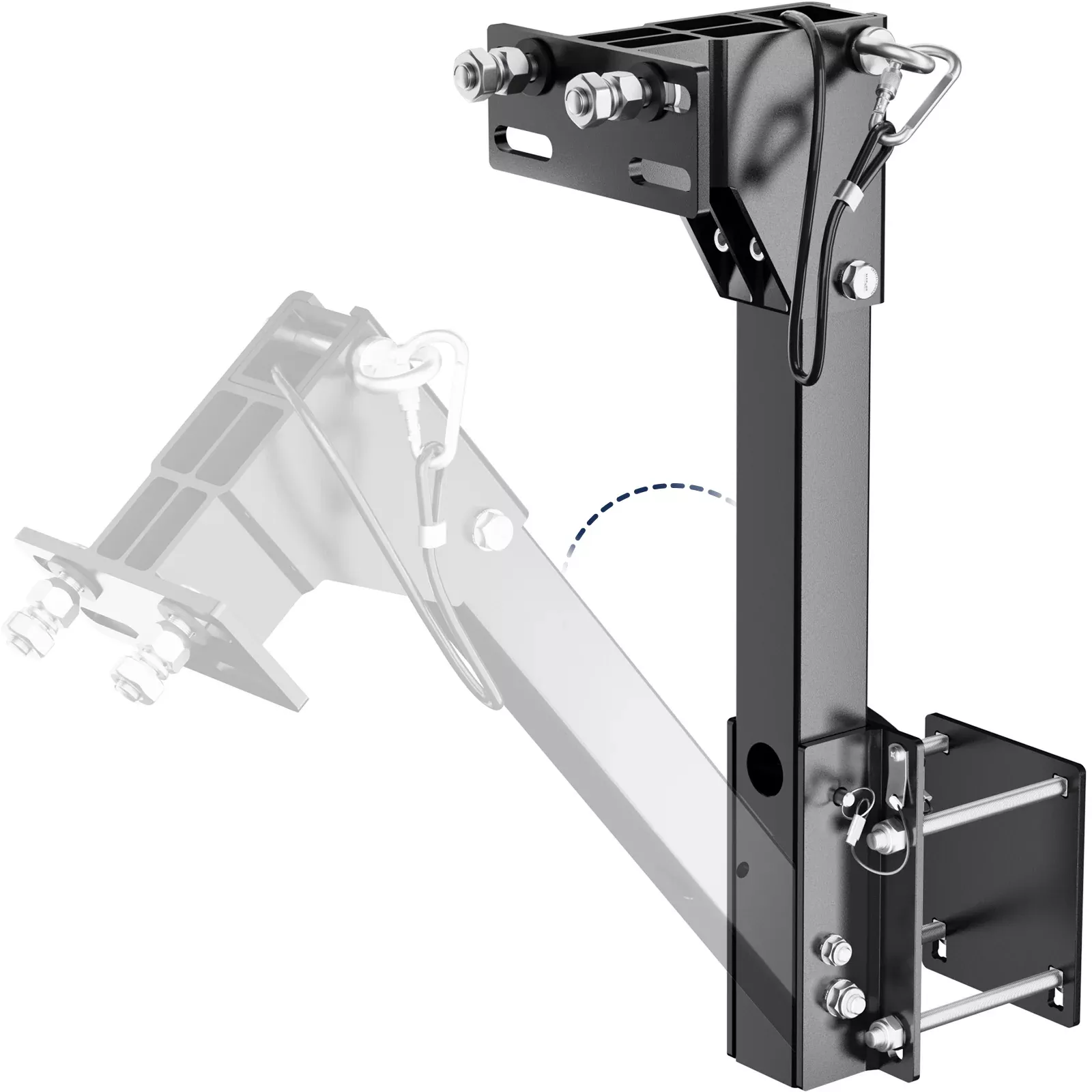 Tilt-Forward Aluminum RV Spare Tire Carrier for 4-Inch Bumpers | Safoner
