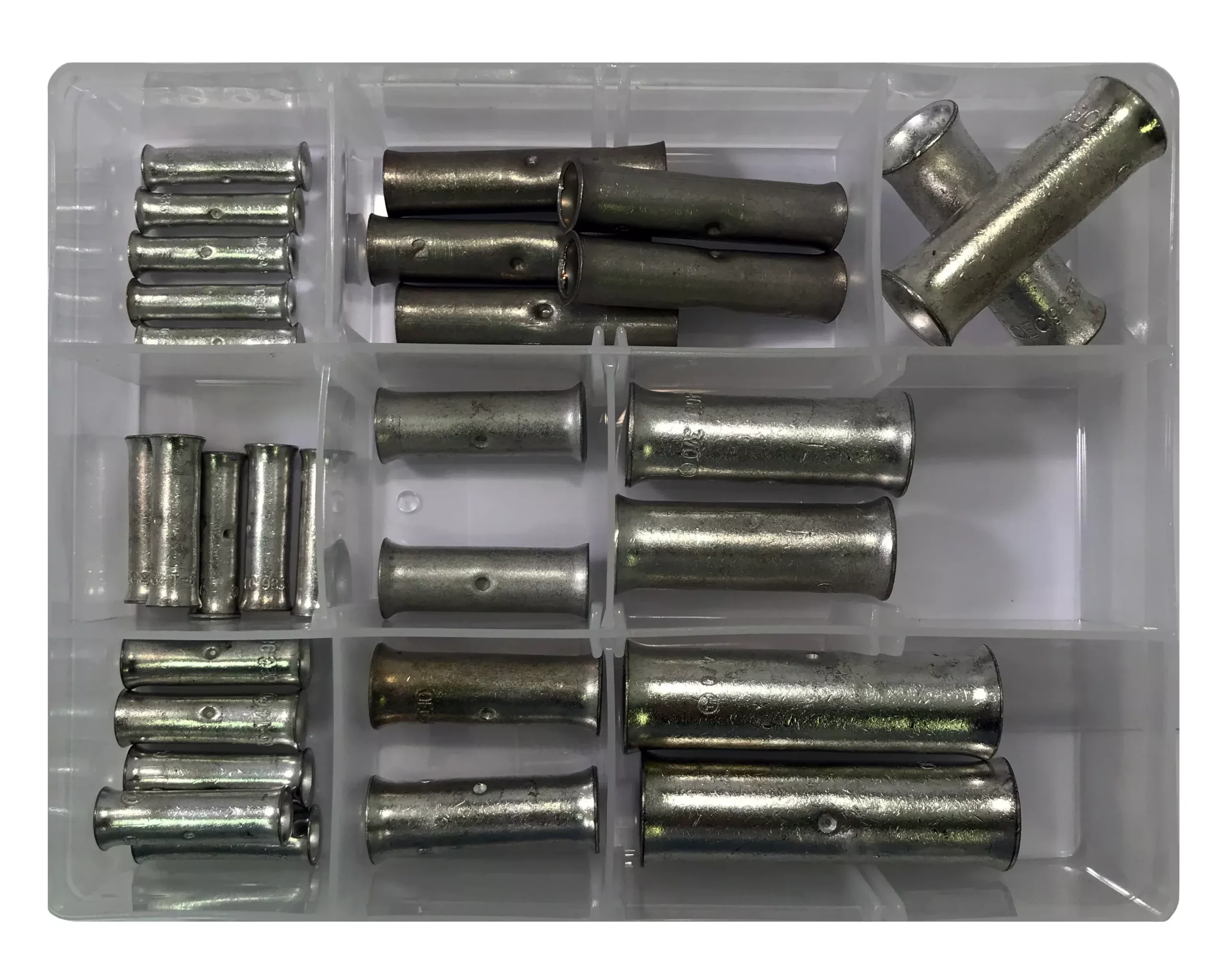 Tinned Copper Butt Splice Assortment - 8 to 4/0 Gauge - 30 Piece Kit