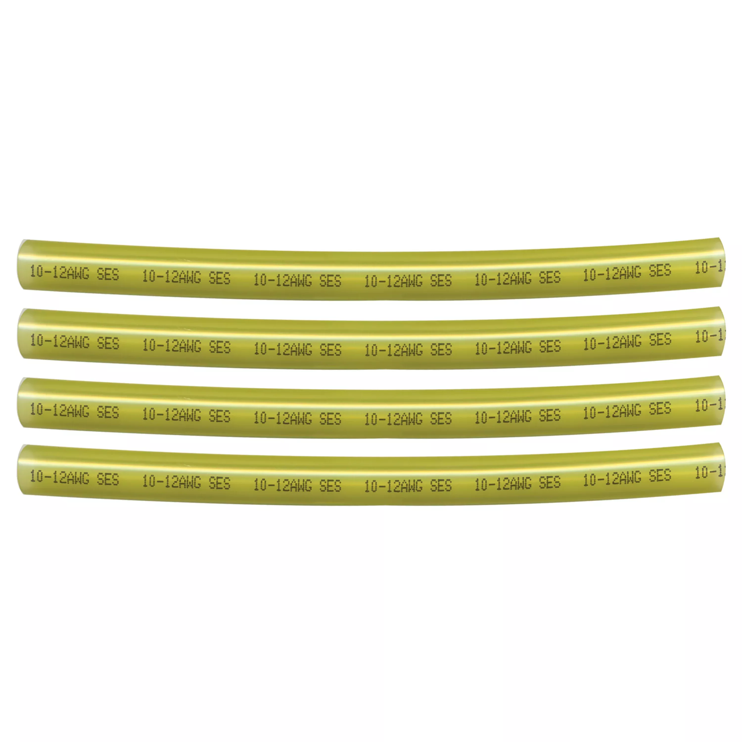 Tinted Semi-Rigid Adhesive-lined Heat Shrink Tubing 3:1 Yellow .360" ID 12-10 AWG - 12" Inch 4 Pack
