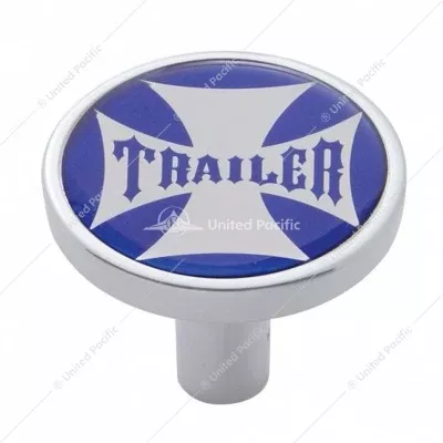 "Trailer" Long Air Valve Knob - Blue Maltese Cross Sticker