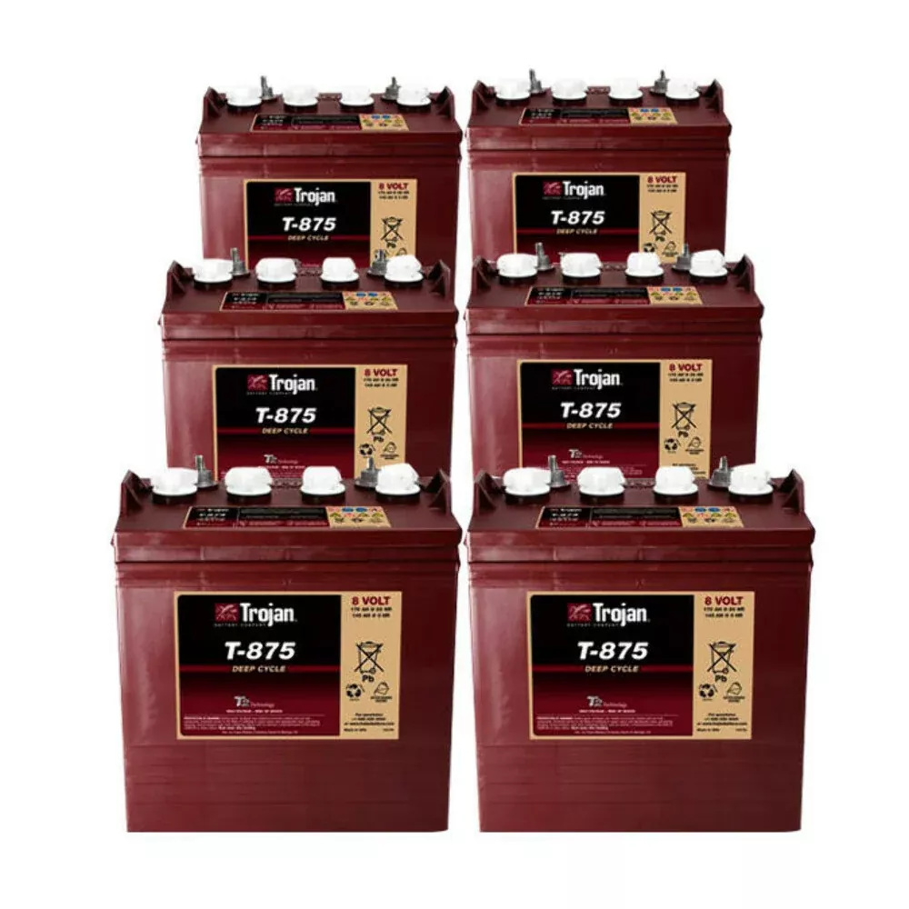 Trojan Battery8 Volt Trojan T-875 Golf Cart Battery 8V/170Ah (6 Pack, 48V)