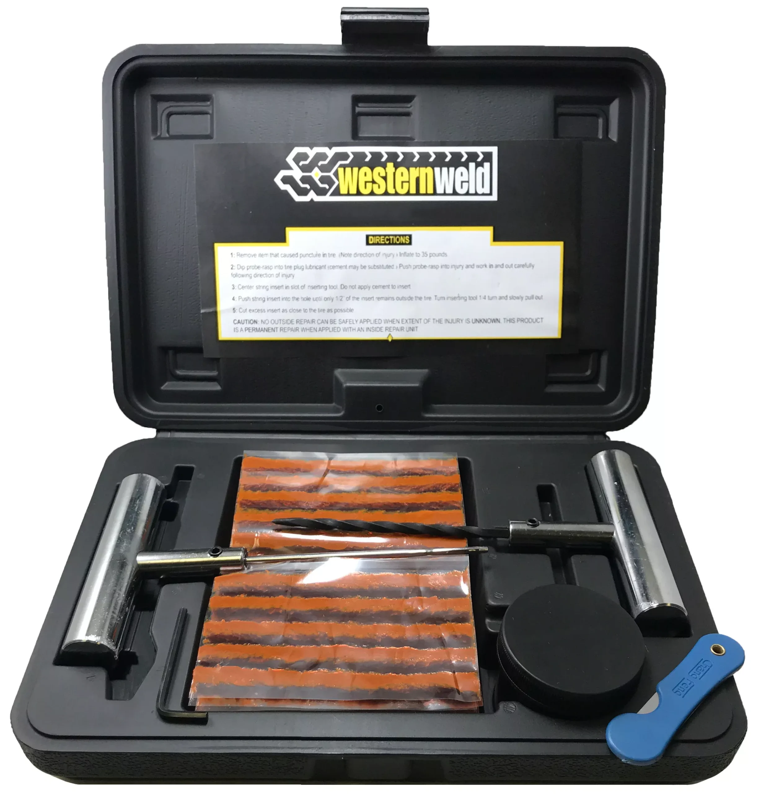 Tubeless Tire Repair Kit - 65-Piece Professional Flat Repair Set - USA Made
