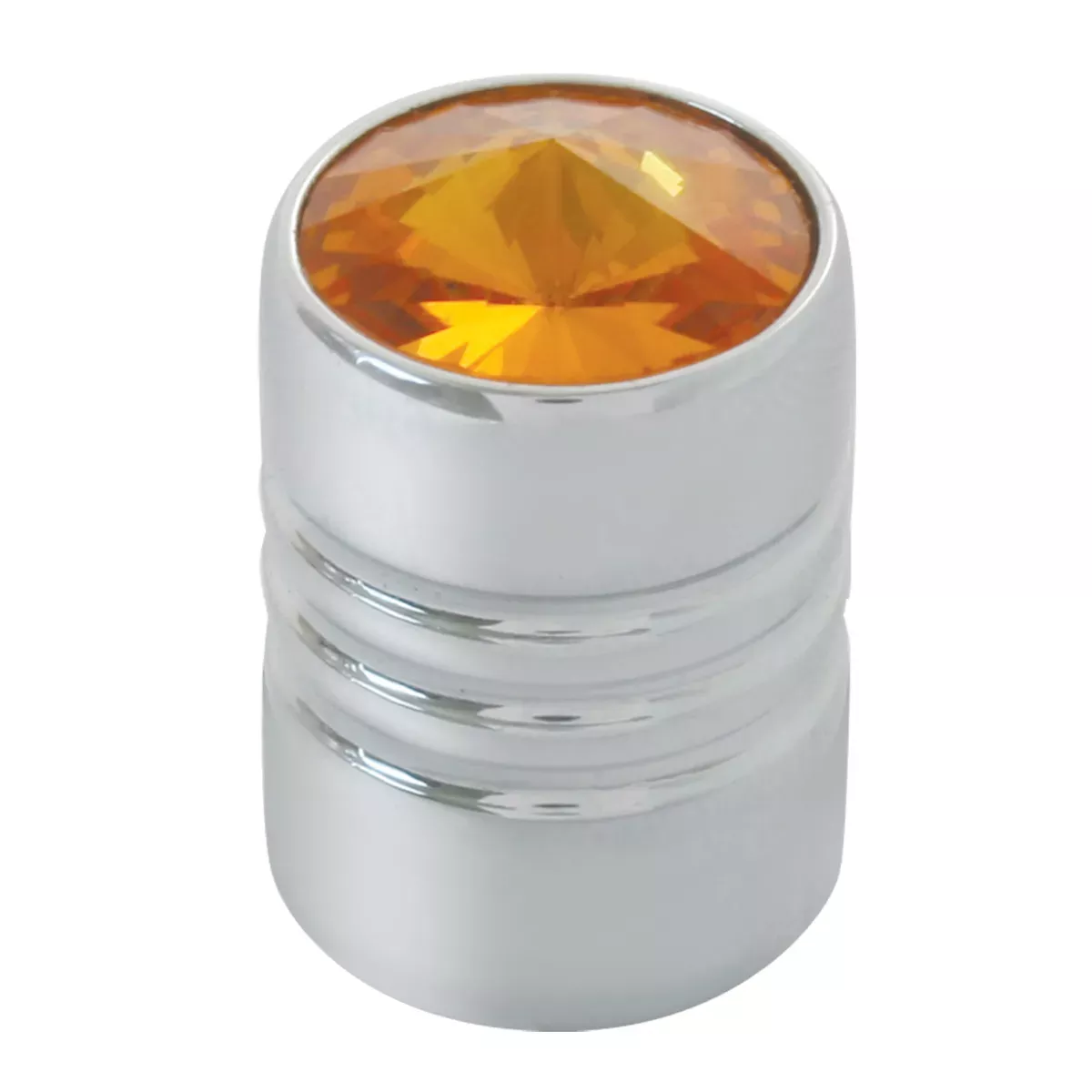 Universal Chrome Tire Valve Stem Cover with Red Crystal on Top