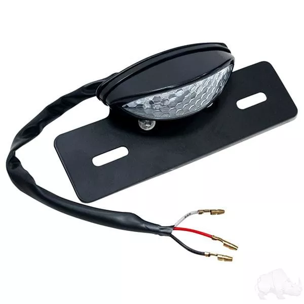 Universal Golf Cart License Plate Holder with LED Plate Tag Light and Brake Light