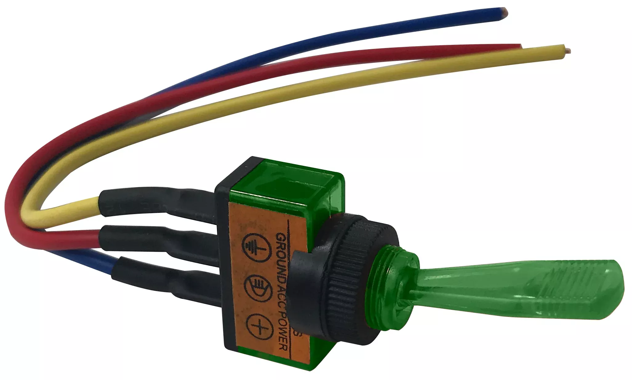 Universal Green Illuminated ON / OFF Toggle Switch SPST - 12 Volt 10 Amp W/ 6 Inch Leads - 1 or 4 Pack