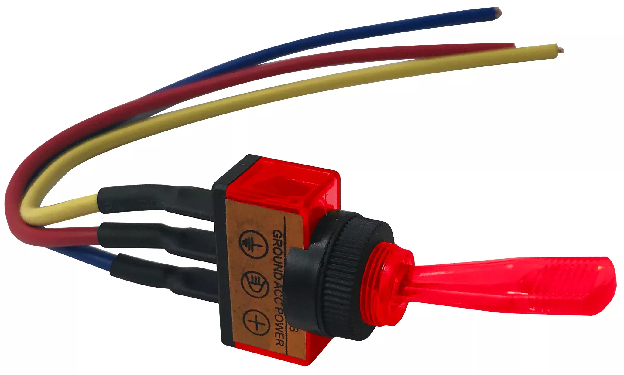 Universal Red Illuminated ON / OFF Toggle Switch SPST - 12 Volt 10 Amp W/ 6 Inch Leads - 1 or 4 Pack