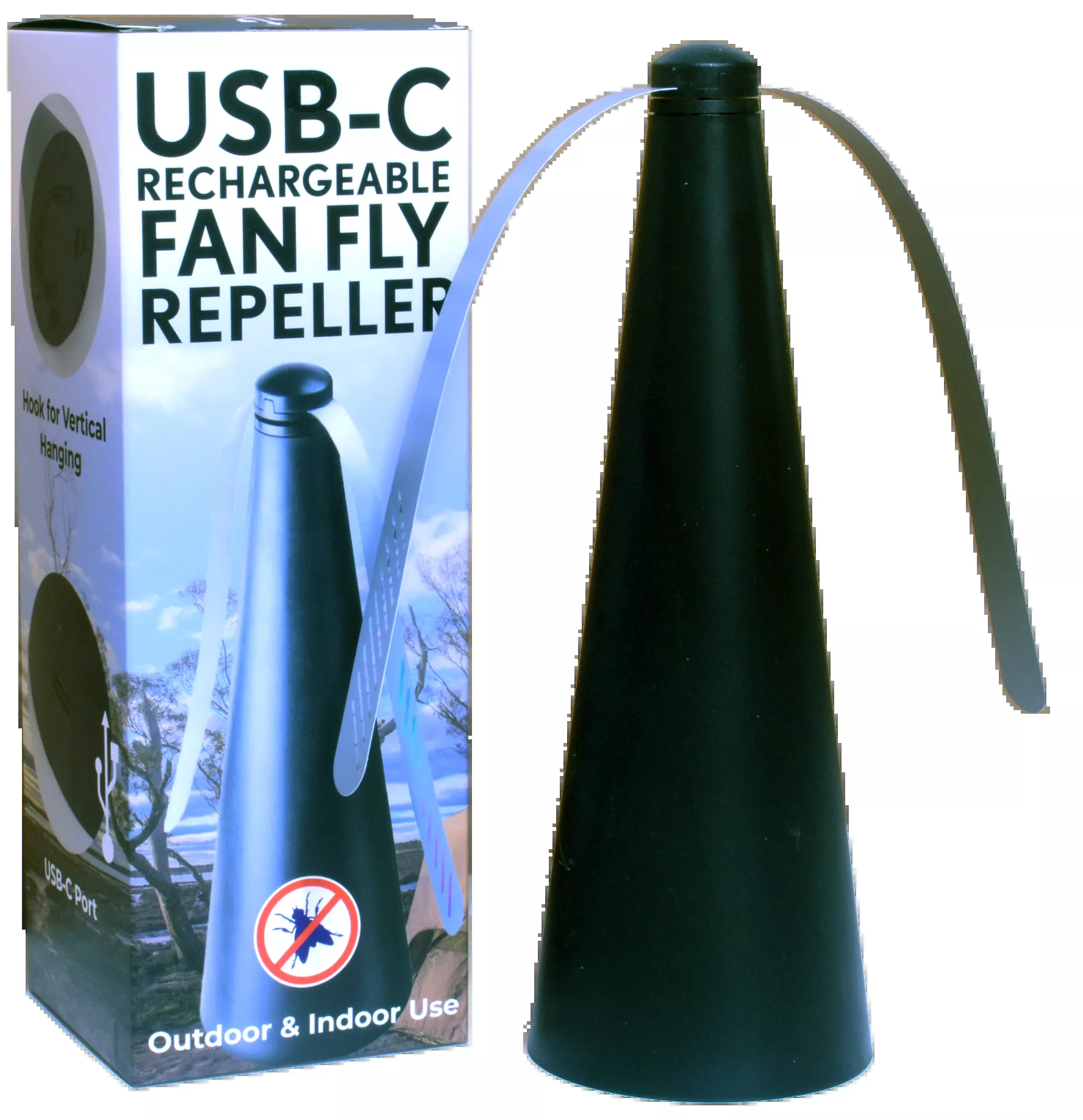 USB-C RECHARGEABLE FLY FAN REPELLER